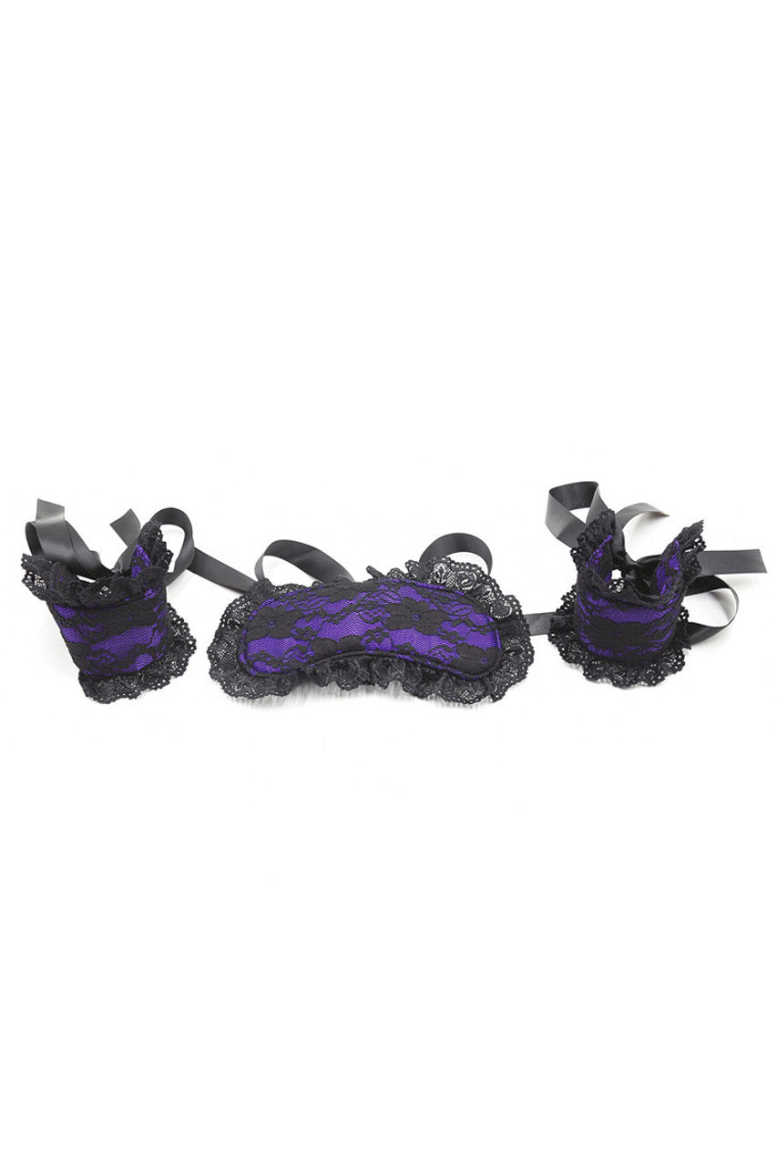 Plush Lace Eye Mask and Wrist Restraints.