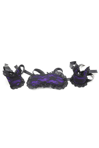 Plush Lace Eye Mask and Wrist Restraints.