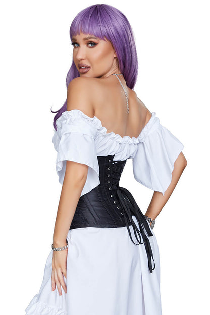 Plus Size Black Steel Bone Waist Cincher.