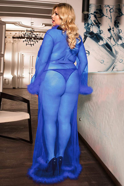 Plus Size Deluxe Marabou Trim Robe.