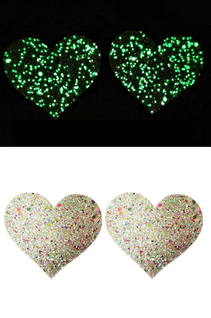 Glow In The Dark Heart Pasties.