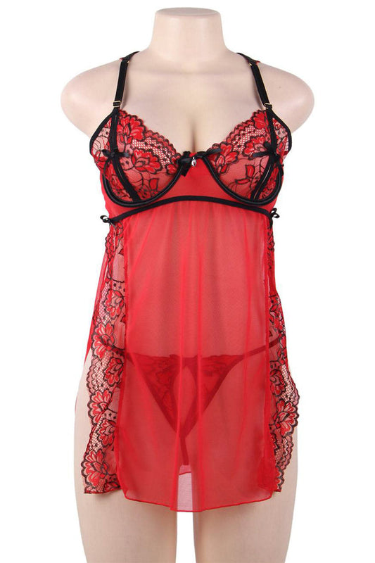 Rose Split Cup Babydoll.