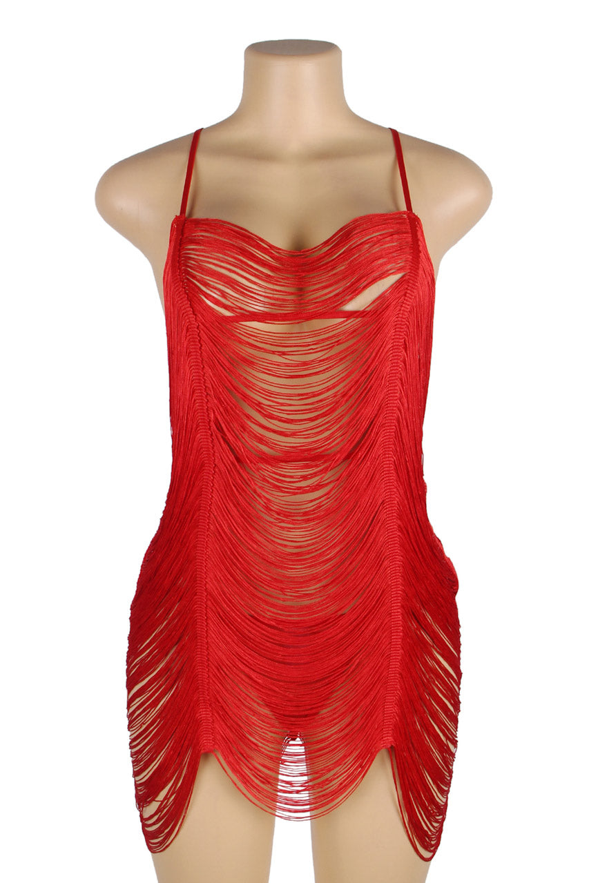 Shimmy Fringe Lingerie Chemise.