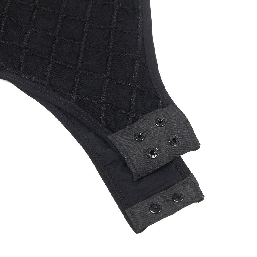 High Neck Mesh Sleeve Lingerie Teddy.