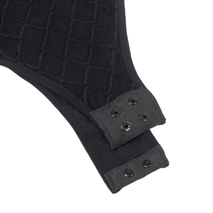 High Neck Mesh Sleeve Lingerie Teddy.