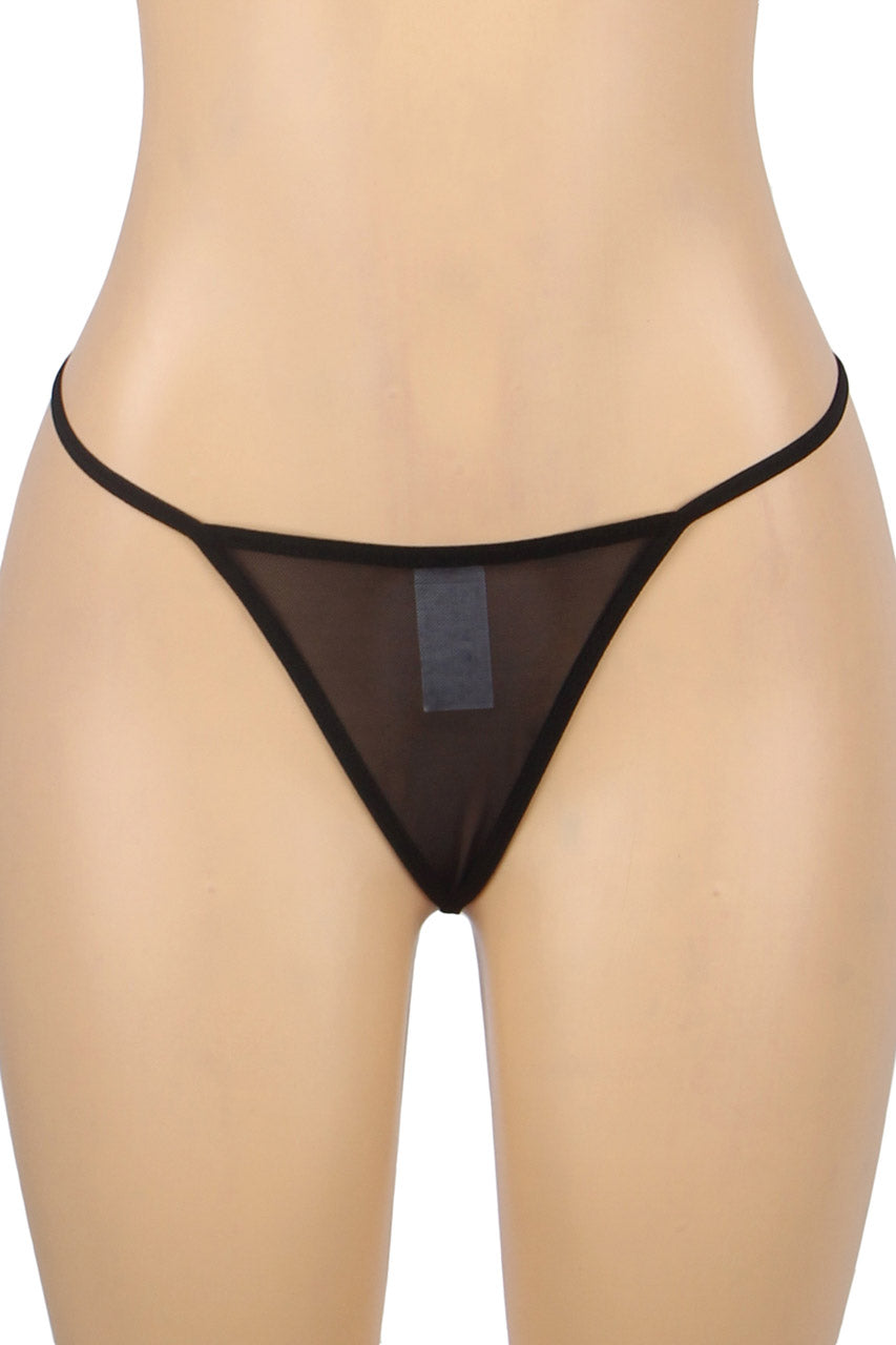 Black Mesh and Leather Chemise.