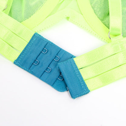 Neon Lace Bra Lingerie Set.