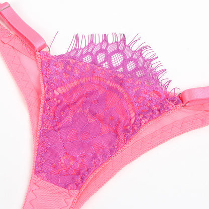 Neon Lace Bra Lingerie Set.