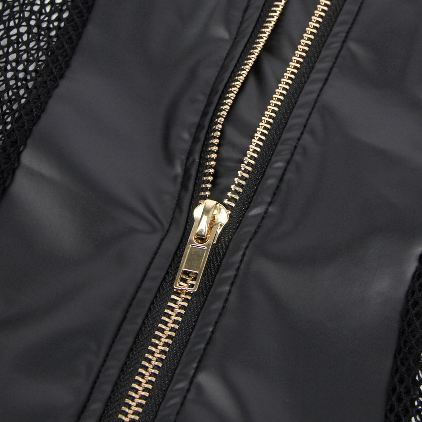 Faux Leather Deep V Lingerie Chemise.