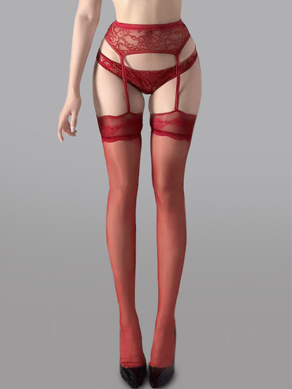 Lace Waist Garter Tights.