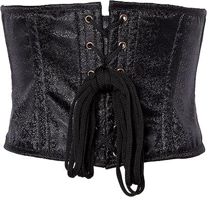 Top Drawer Black Brocade Steel Boned Mini Cincher w/Clasps