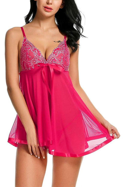 Flirty Mesh Lace Cup Babydoll.