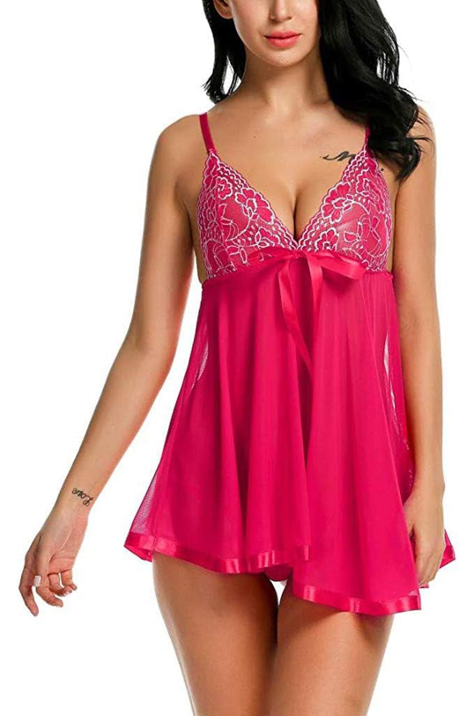 Flirty Mesh Lace Cup Babydoll.