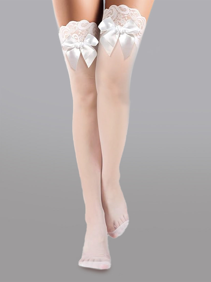Butterfly Knot Thigh-High Stockings.