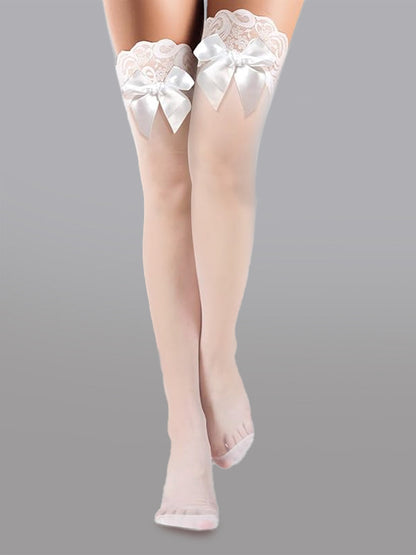 Butterfly Knot Thigh-High Stockings.