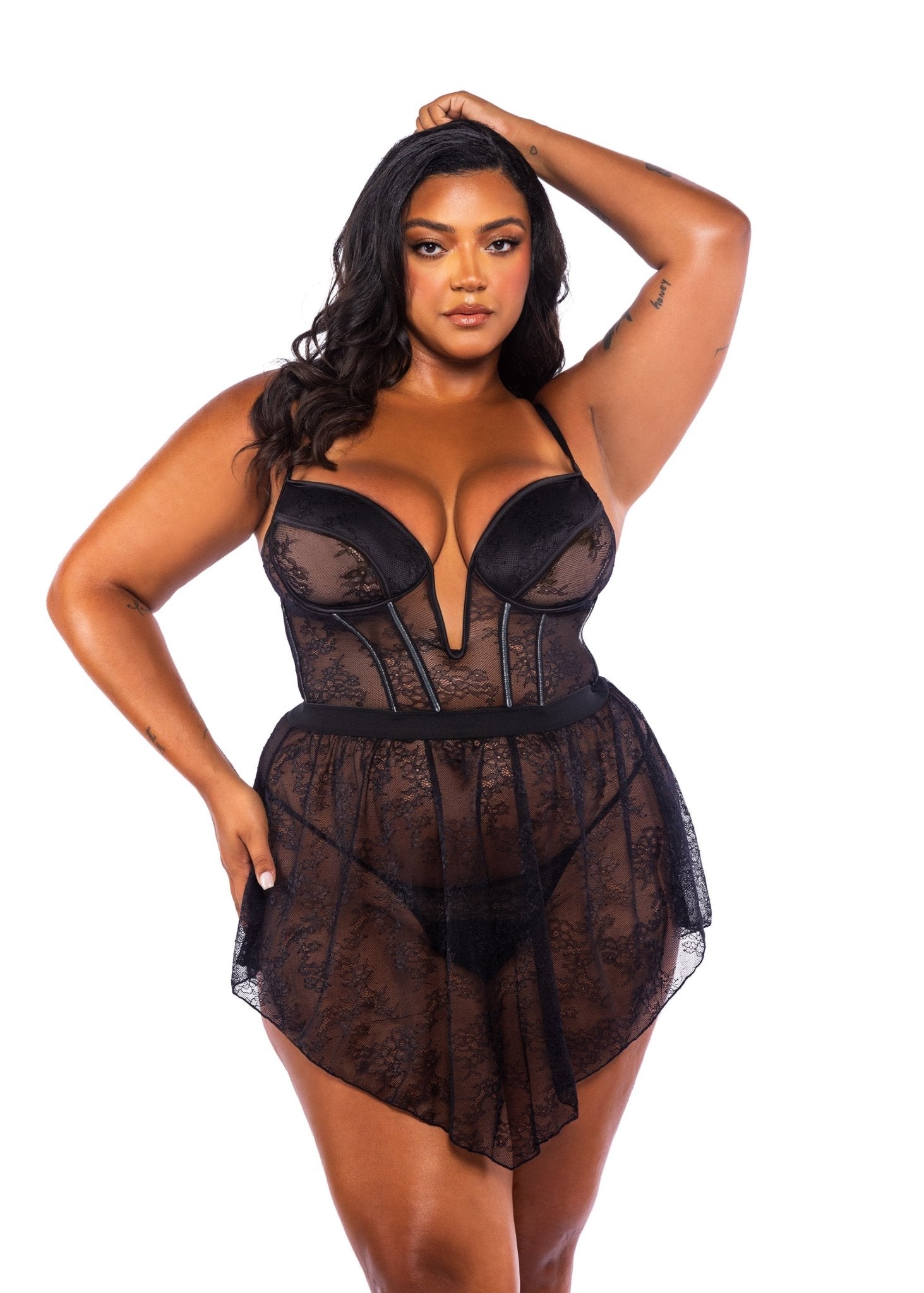 Belle Noir 3 - Piece Garter Skirt Set Roma Confidential - Unspoken Fashion