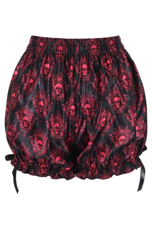 Black & Gold Gothic Skull Print Bloomers