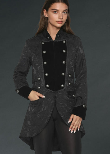 Black Pearl Pirate Brocade Victorian Coat