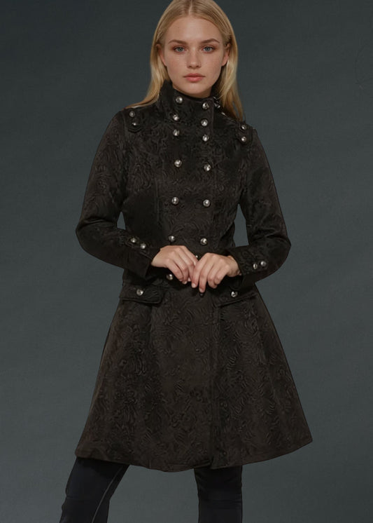 Gothic Brocade Coat Jacket with Buttons