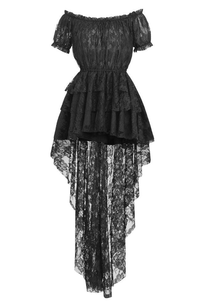 Black High Low Lace Dress.