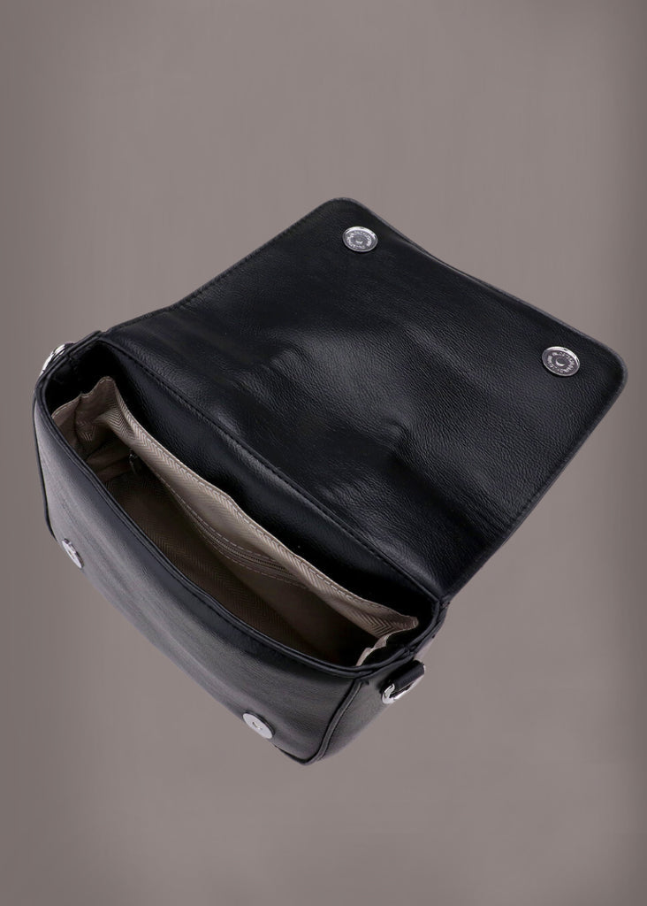Studded Vegan Leather Jacket Style Crossbody Bag