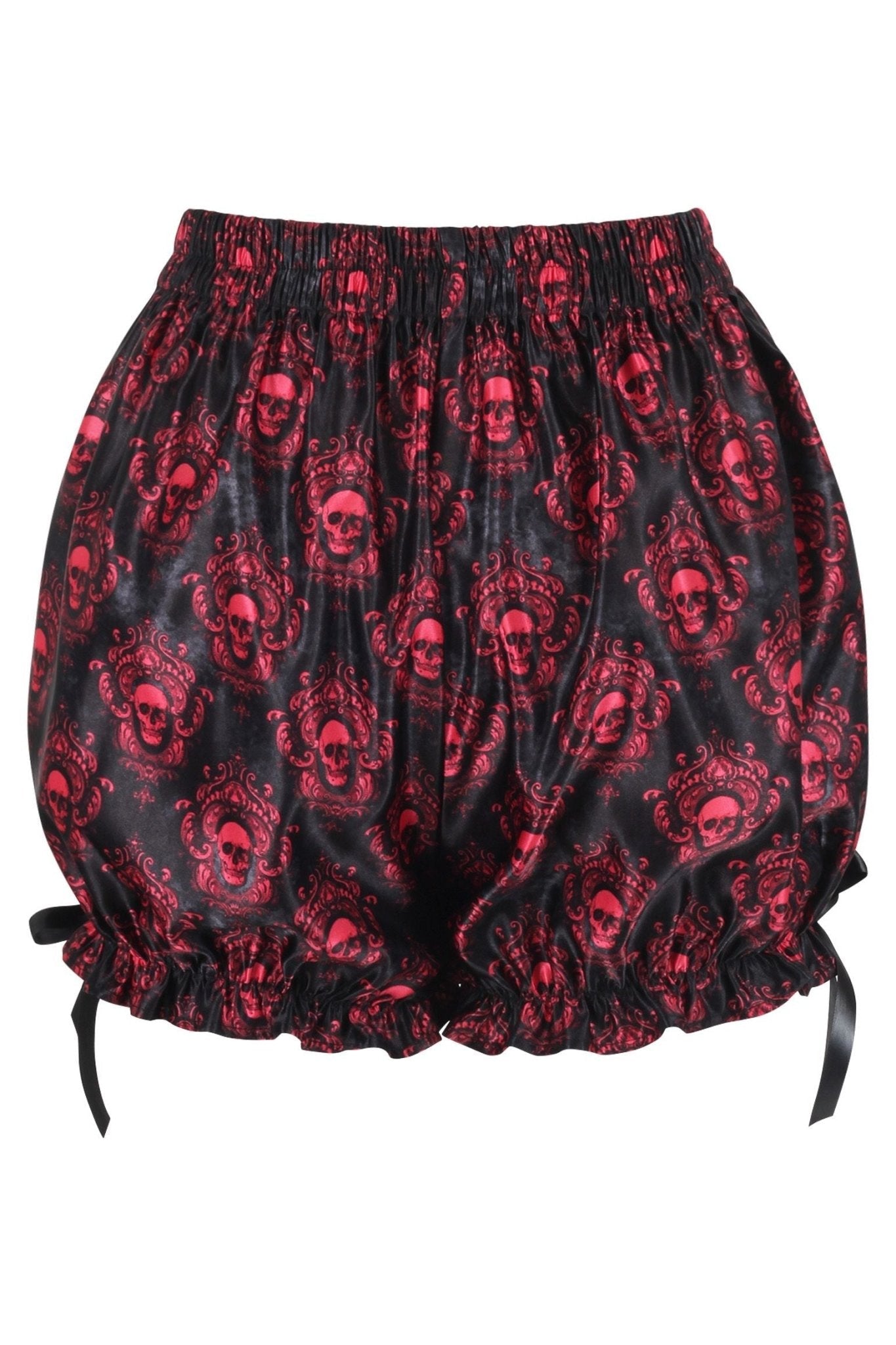 Black & Red Gothic Skull Print Bloomers