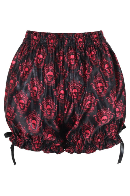 Black & Red Gothic Skull Print Bloomers