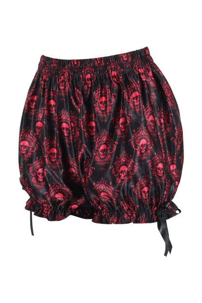 Black & Red Gothic Skull Print Bloomers