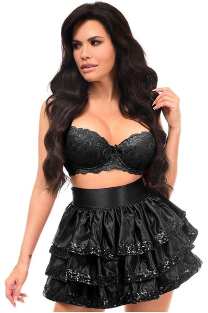 Black Sequin 3 Layer Skirt