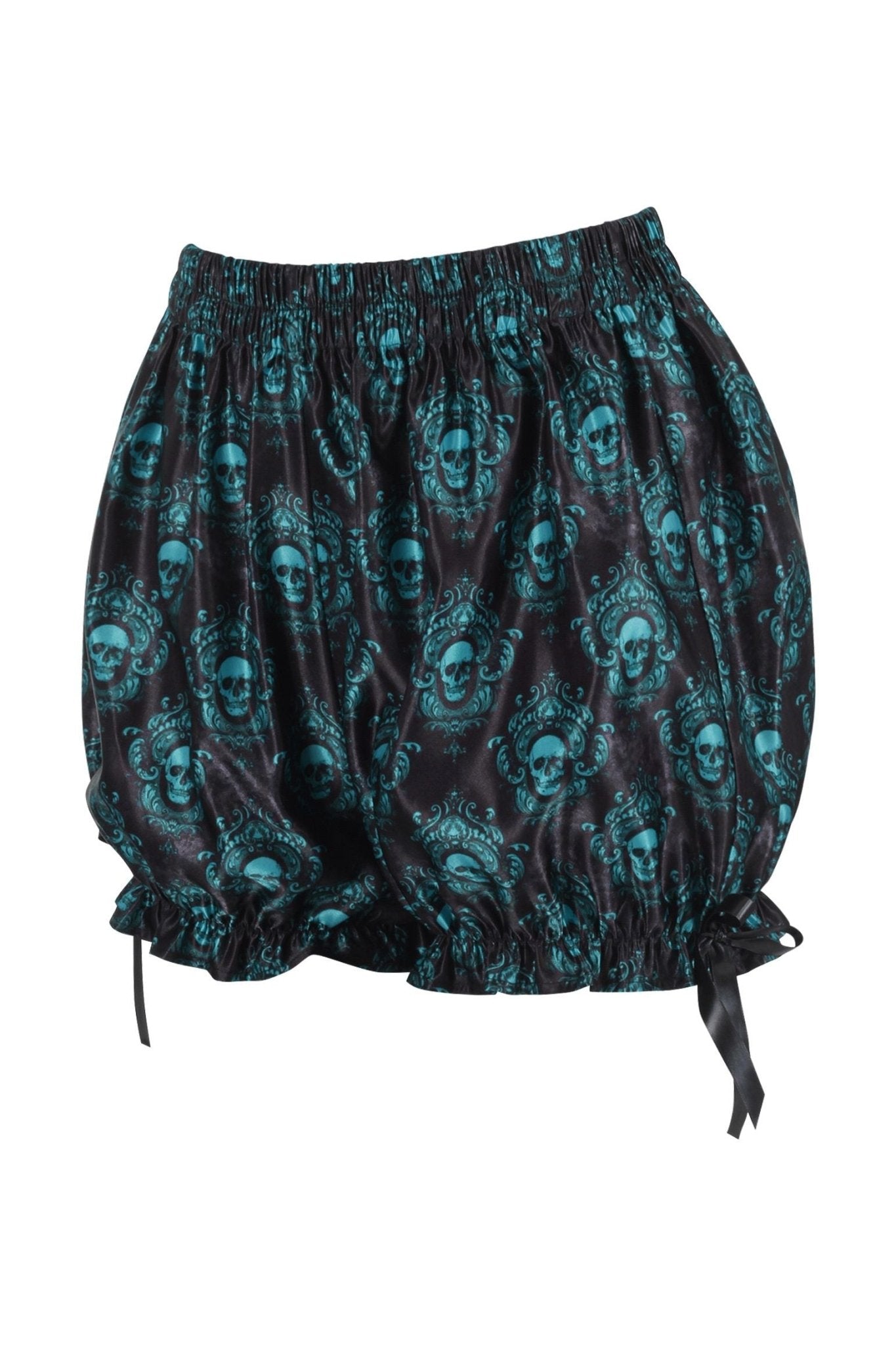 Black & Teal Gothic Skull Print Bloomers