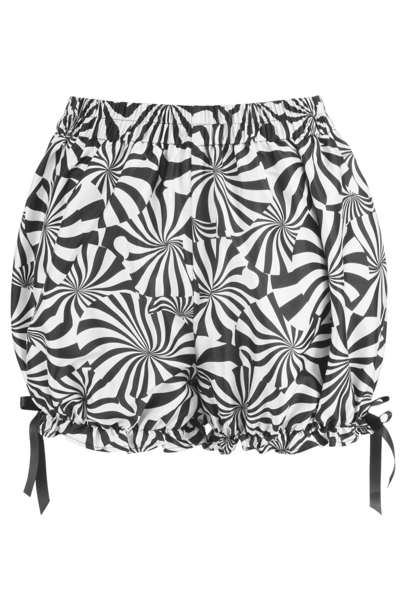 Black & White Crepe Swirl Print Bloomers