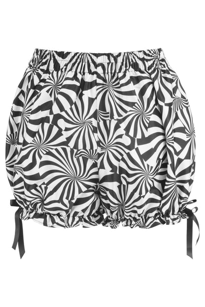 Black & White Crepe Swirl Print Bloomers