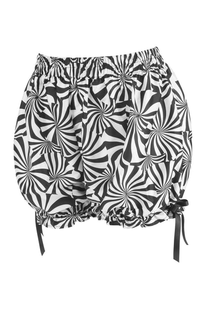 Black & White Crepe Swirl Print Bloomers