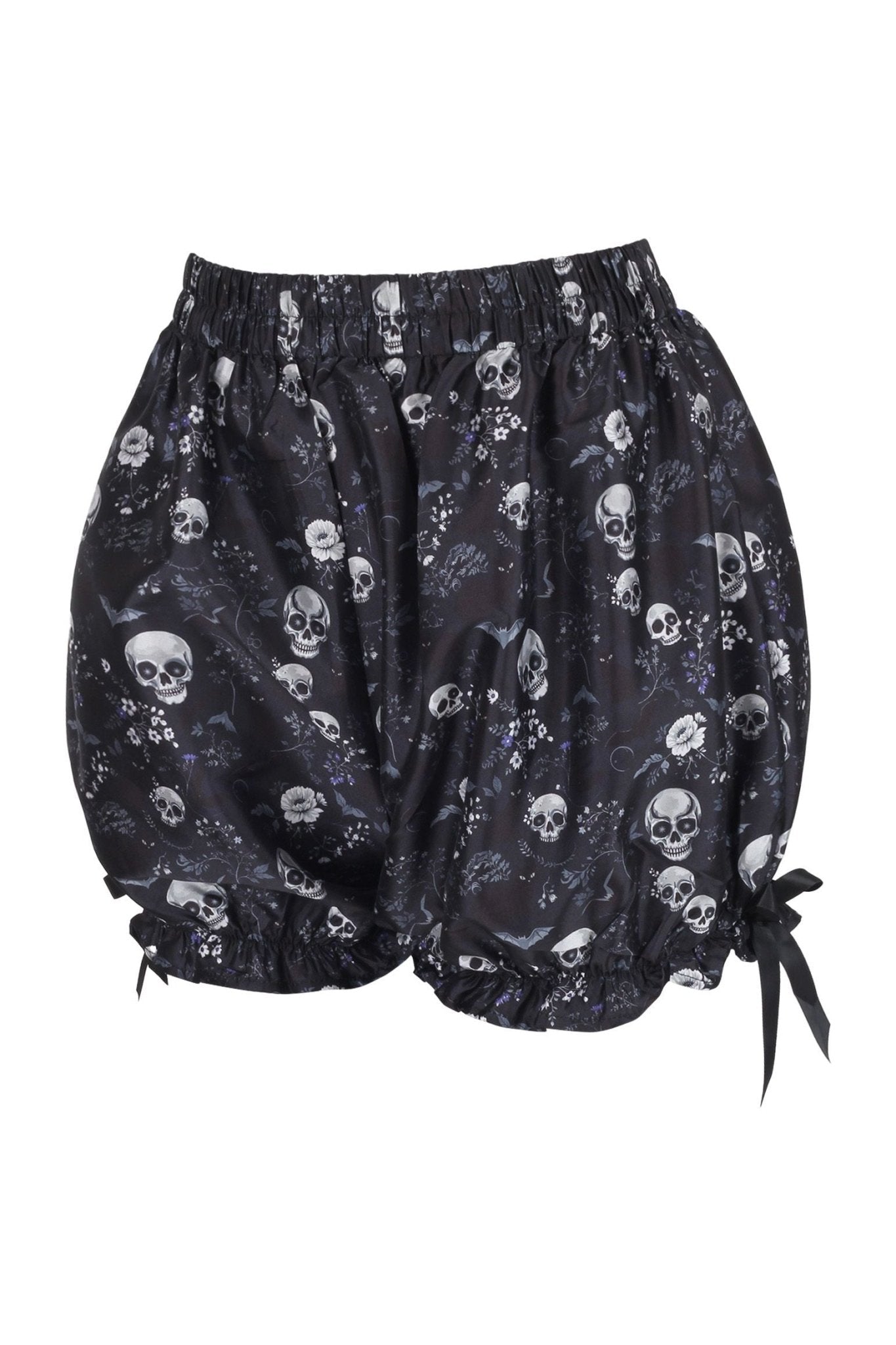 Black & White Gothic Skull Print Bloomers