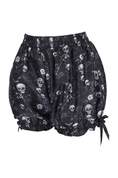 Black & White Gothic Skull Print Bloomers