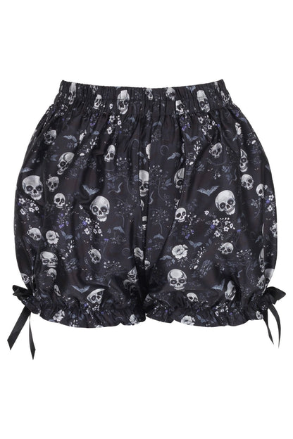 Black & White Gothic Skull Print Bloomers