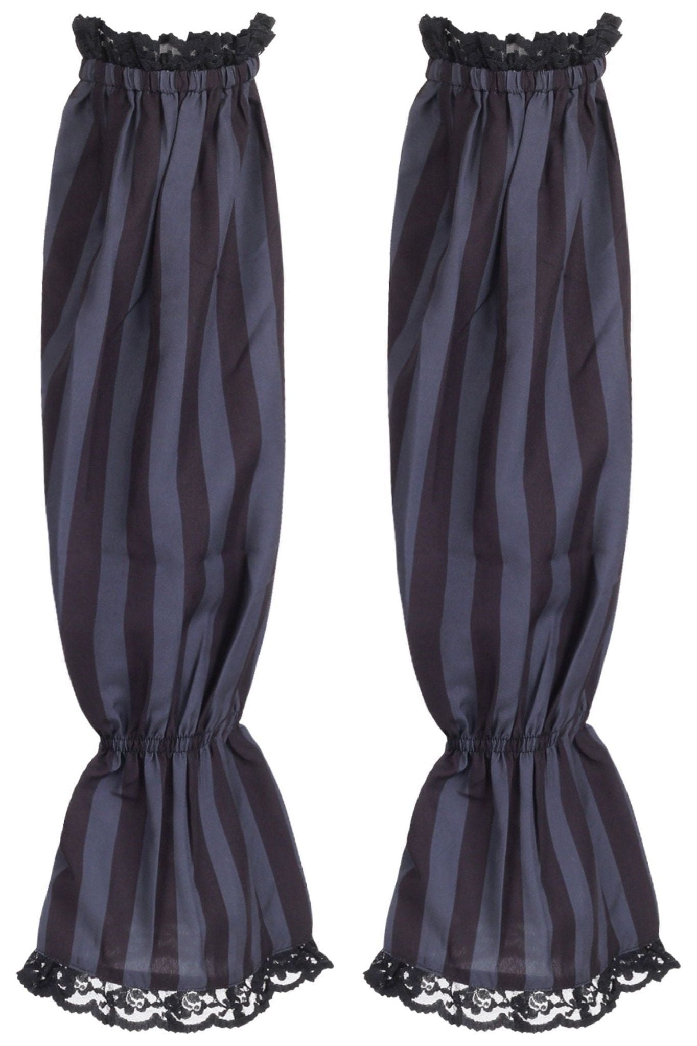 Black/Dark Grey Striped Smocked Sleeves.