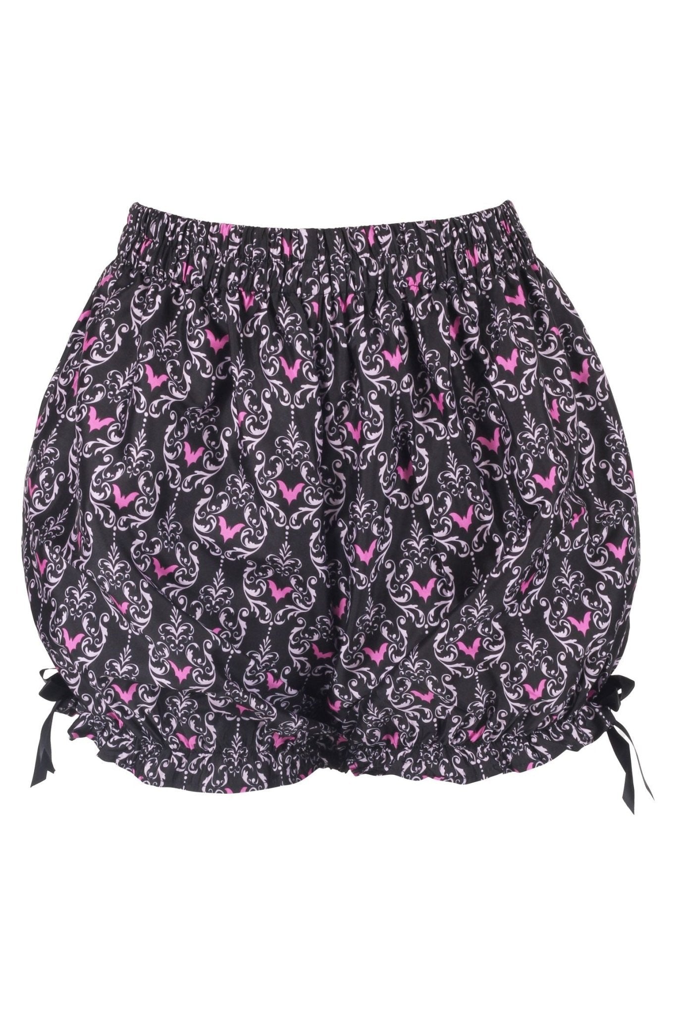 Black/Pink Damask Bats Crepe Bloomers