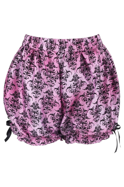 Black/Pink Damask Pattern Crepe Bloomers
