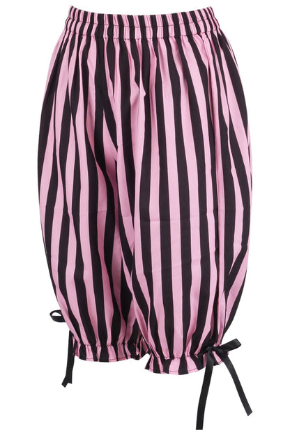 Black/Pink Striped Crepe Long Bloomers