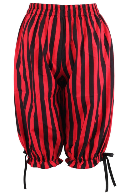 Black/Red Striped Crepe Long Bloomers