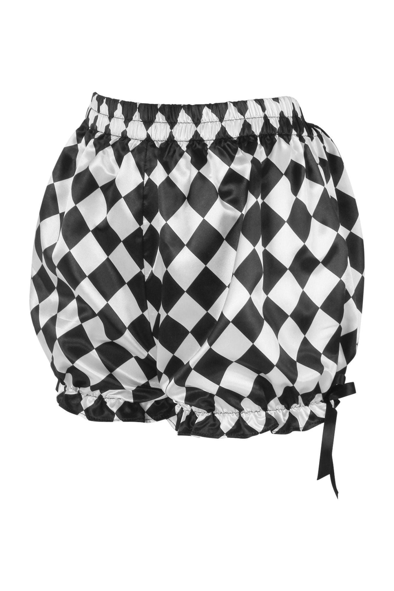 Black/White Diamond Print Satin Bloomers