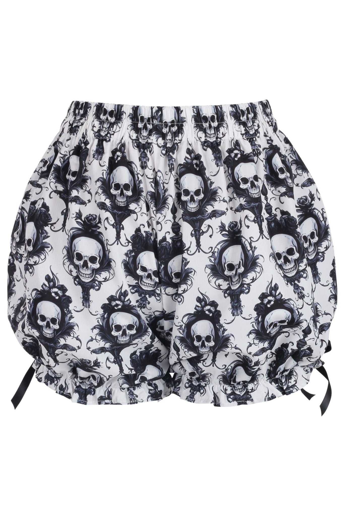 Black/White Skull Print Crepe Bloomers