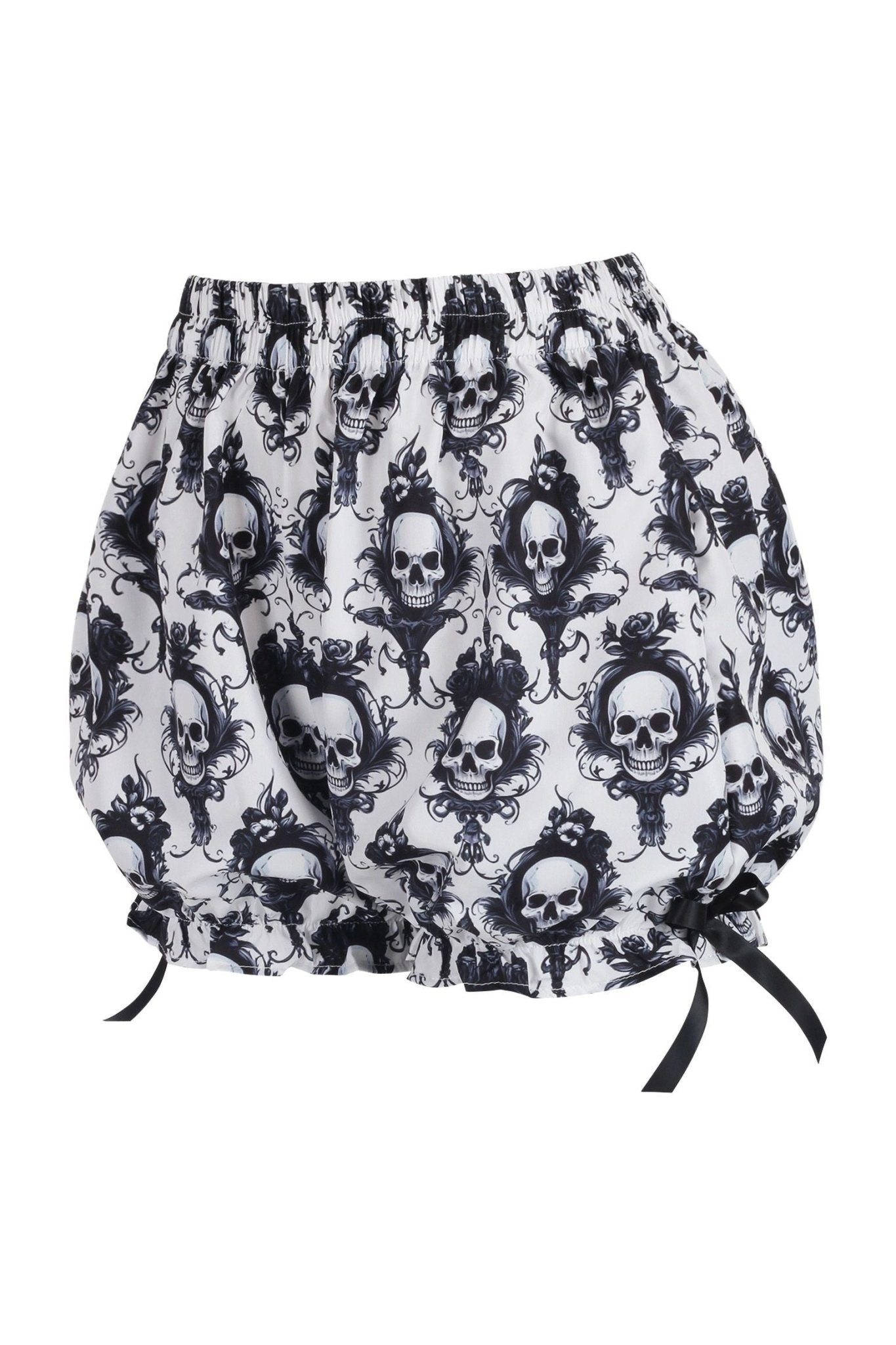 Black/White Skull Print Crepe Bloomers