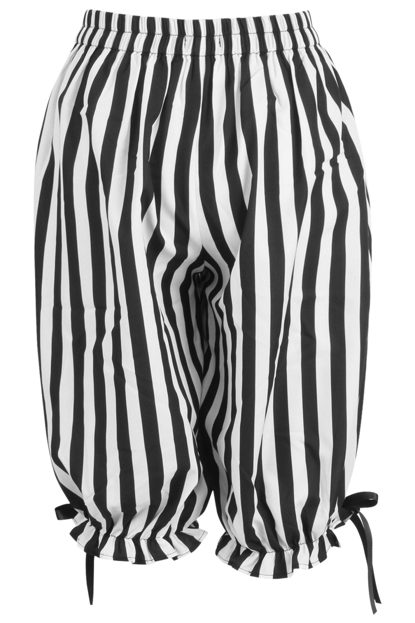Black/White Striped Crepe Long Bloomers
