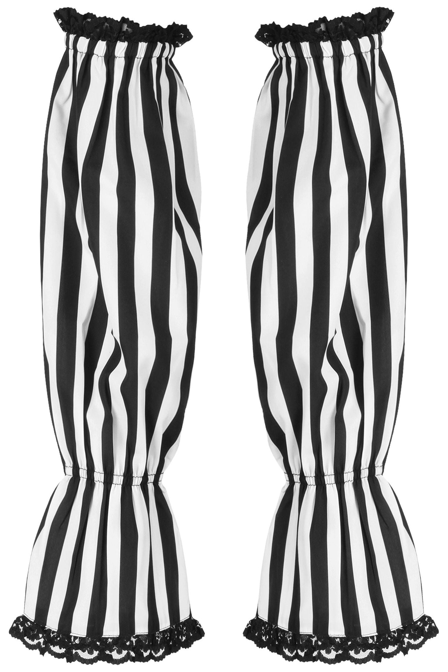 Black/White Striped Smocked Sleeves.