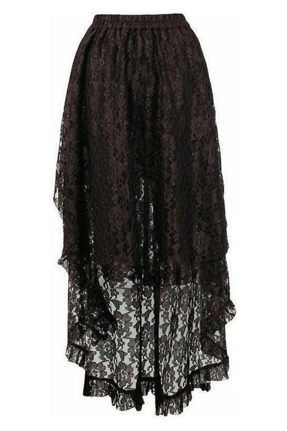 Brown Lace Hi Low Skirt