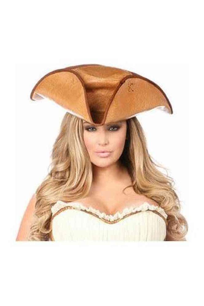 Camel Faux Leather Pirate Hat - Costume Accessory