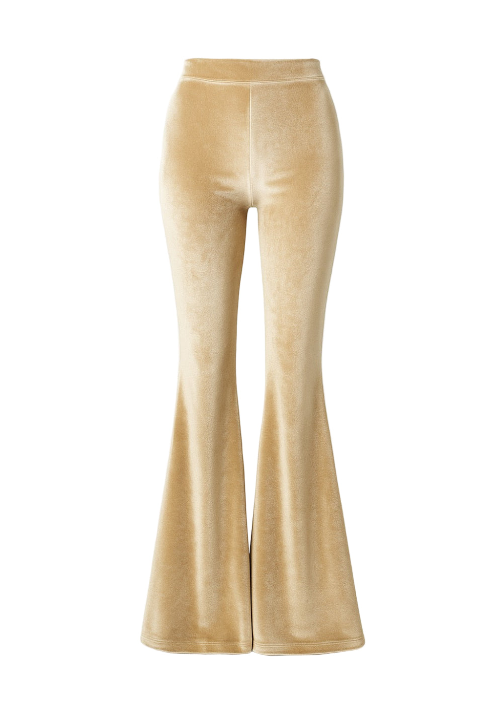 Champagne Please Yellow Velvet Flared Bell Bottom Pants