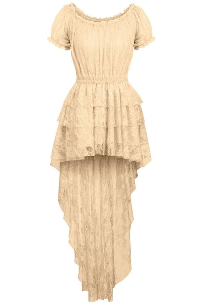 Cream High Low Lace Dress.